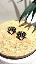 Load and play video in Gallery viewer, Black and Gold Diamond Studs