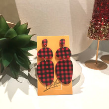 Load image into Gallery viewer, Triple Abstract Dangle - Buffalo Plaid