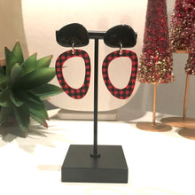 Load image into Gallery viewer, Double Abstract Dangles - Buffalo Plaid