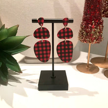 Load image into Gallery viewer, Triple Abstract Dangle - Buffalo Plaid