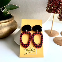Load image into Gallery viewer, Double Abstract Dangles - Buffalo Plaid