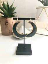 Load image into Gallery viewer, Large Moon Dangles - Forrest Green