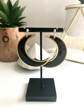 Load image into Gallery viewer, Large Moon Dangles - Black