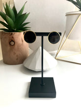 Load image into Gallery viewer, Gold Outlined Round Studs - Black