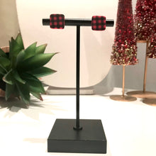 Load image into Gallery viewer, Square Studs - Buffalo Plaid