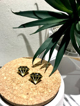 Charger l&#39;image dans la galerie, Black and Gold Diamond Studs
