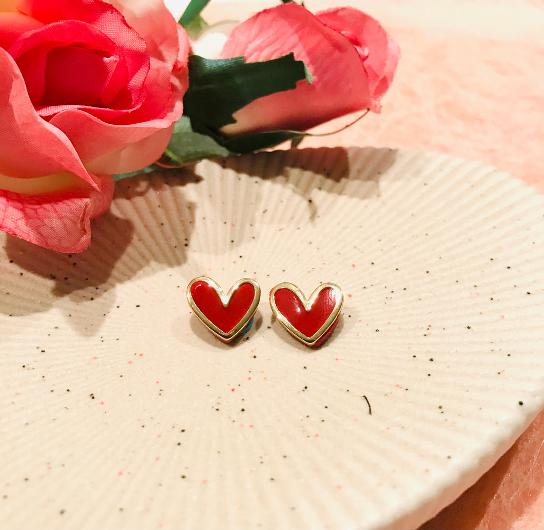 Heart Studs - 18k Gold Plated